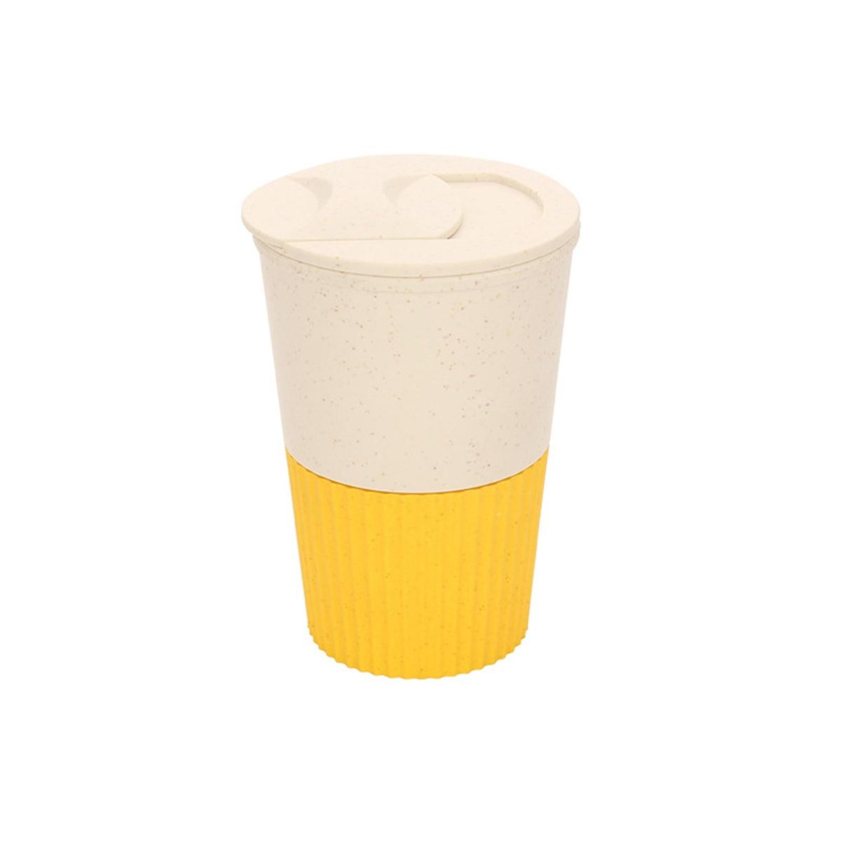 Anti-skid Coffee Cup Thick Leakproof 380ml Travel Mug with for Outdoor Yellow