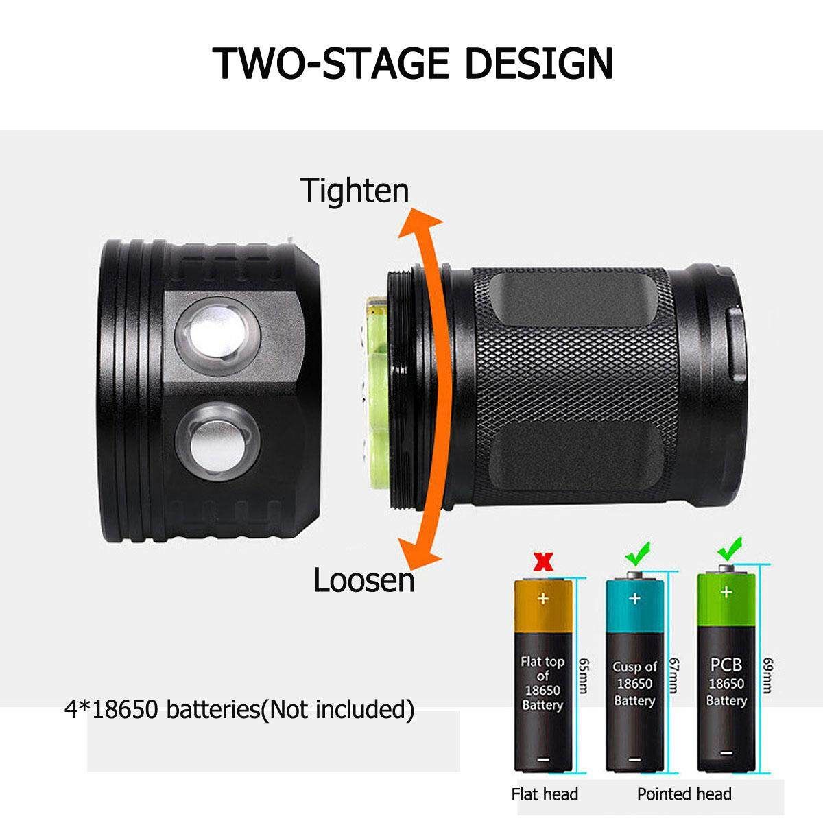 15 XML2+6 Red+6 Blue LED Diving Light Underwater Video Flashlight Torch