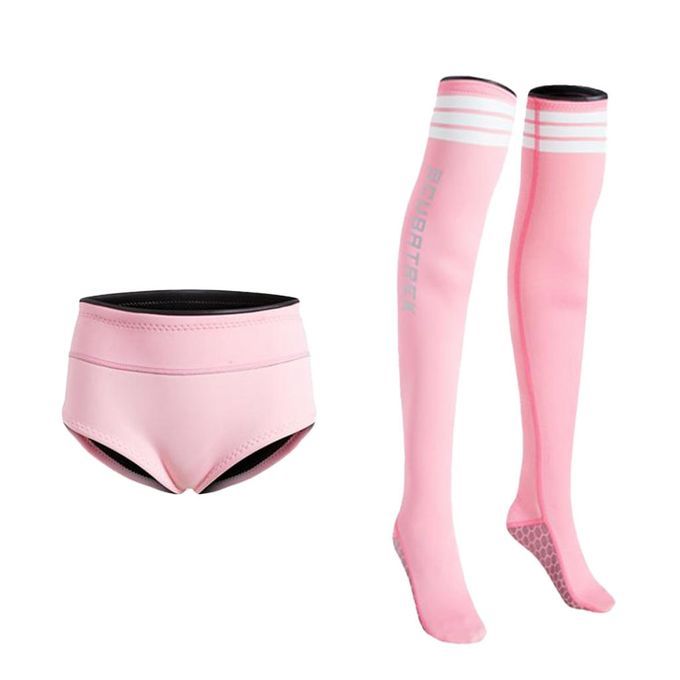 Women Wetsuit Brief Girls Diving Wetsuit Underwear Swimsuit Pink  XL
