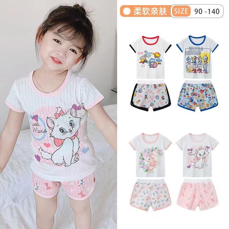 Hot-Selling New Arrival Boys And Girls Baby Short Sleeve Shorts Suit Two-Piece Set Pure Co