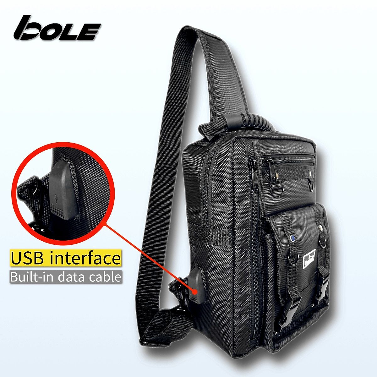 Chest Hang Tool Bag Single Shoulder Bag 1680D Oxford Cloth Backpack Multi-Functional Hard Man Style Preferred Satchel