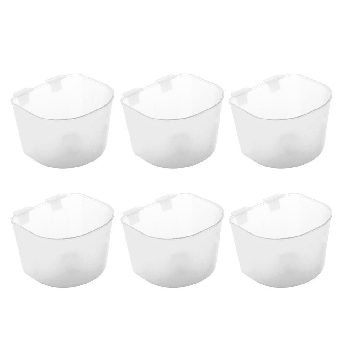 Pet Dinner Water Feeding Bowl Hanging D Cup Feeder 6-Piece
