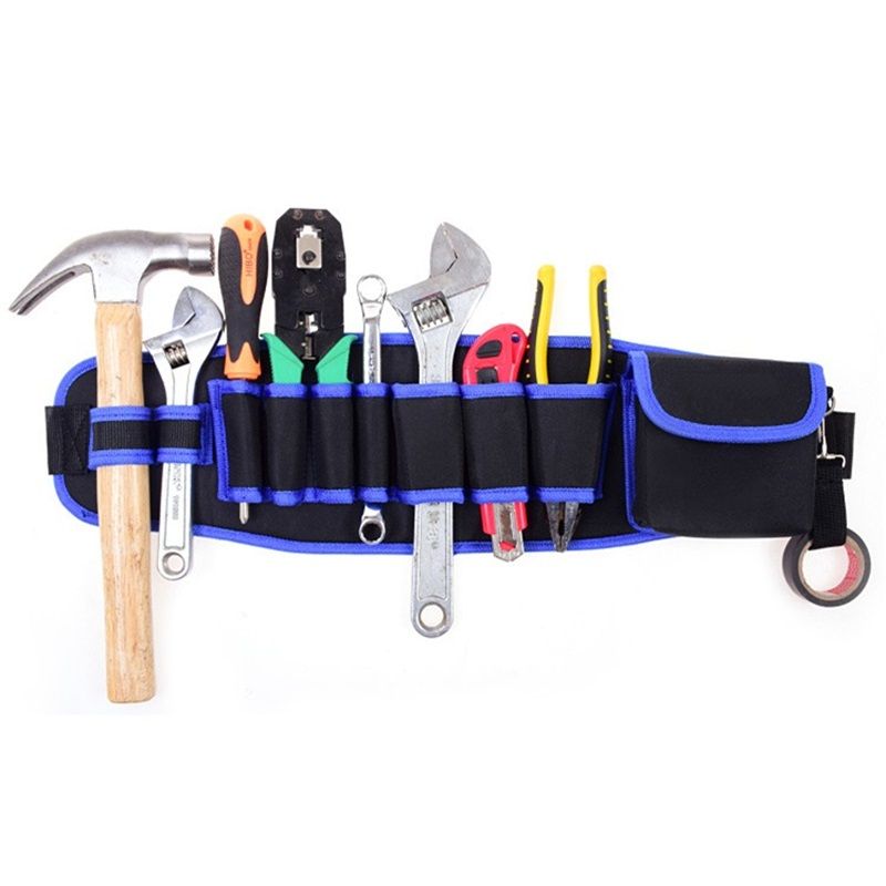 Tool Kit Carpenter Electrician Waist Pouch Multi Pocket Storage Bags Organizer Oxford Cloth Waterproof With Belt