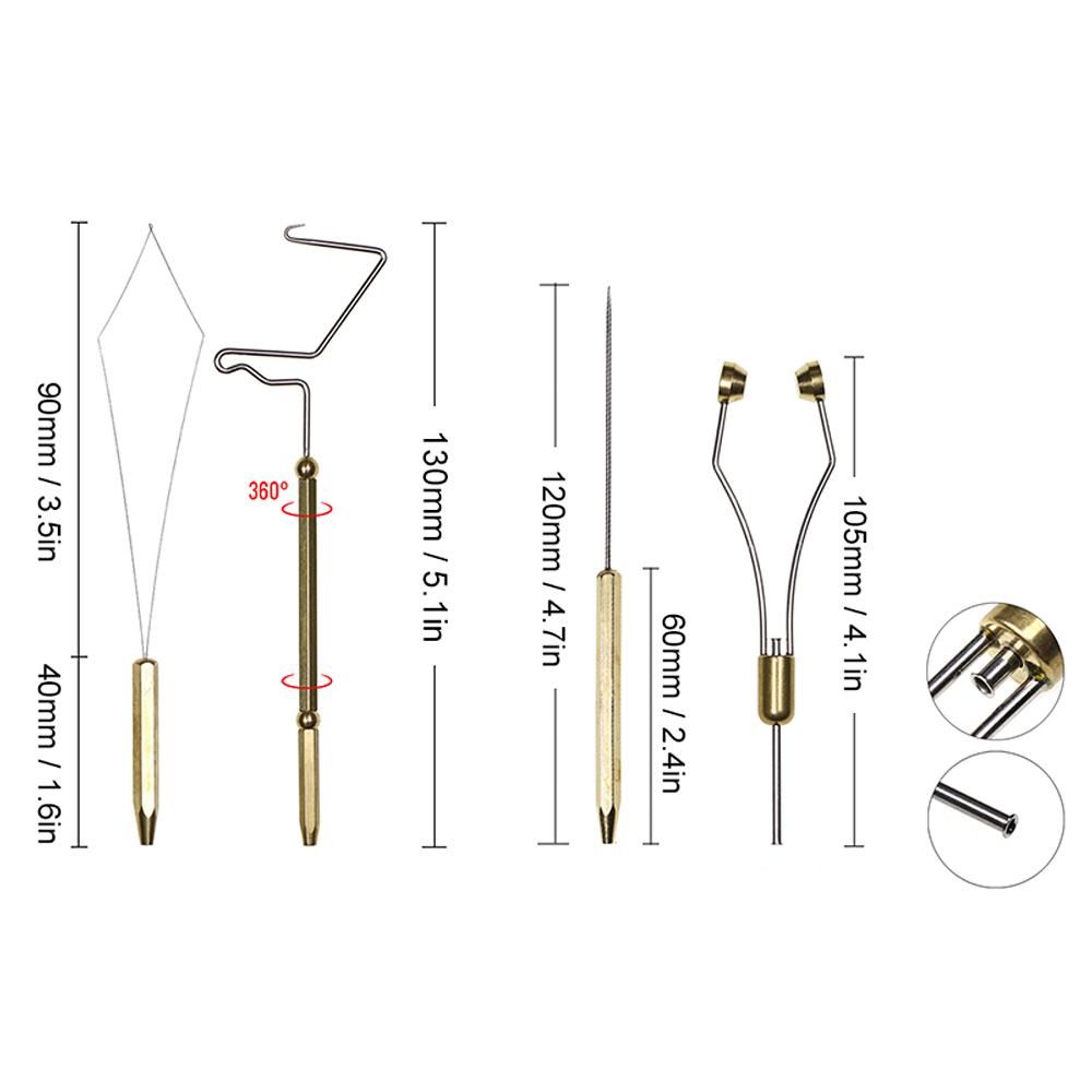 Fly Tying Tools Combo Kit Fly Tying Vise Bobbin Holder Threader Needle Whip Finisher Scissors