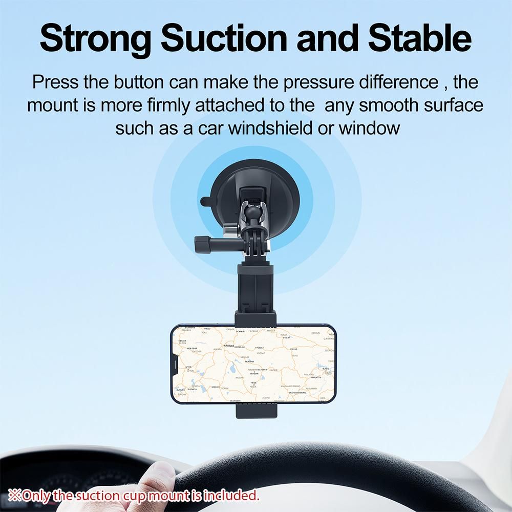 TELESIN TE-SUC-010 Aluminum Alloy Suction Cup Mount with Double Ball Head 1/4 Inch Screw Replacement for GoPro 11 10 9 Action Camera ILDC Smartphone