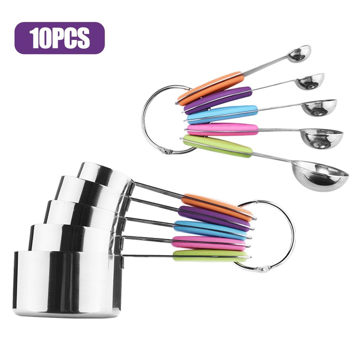 10PCS Measuring Cups And Spoons Set For Dry And Liquid