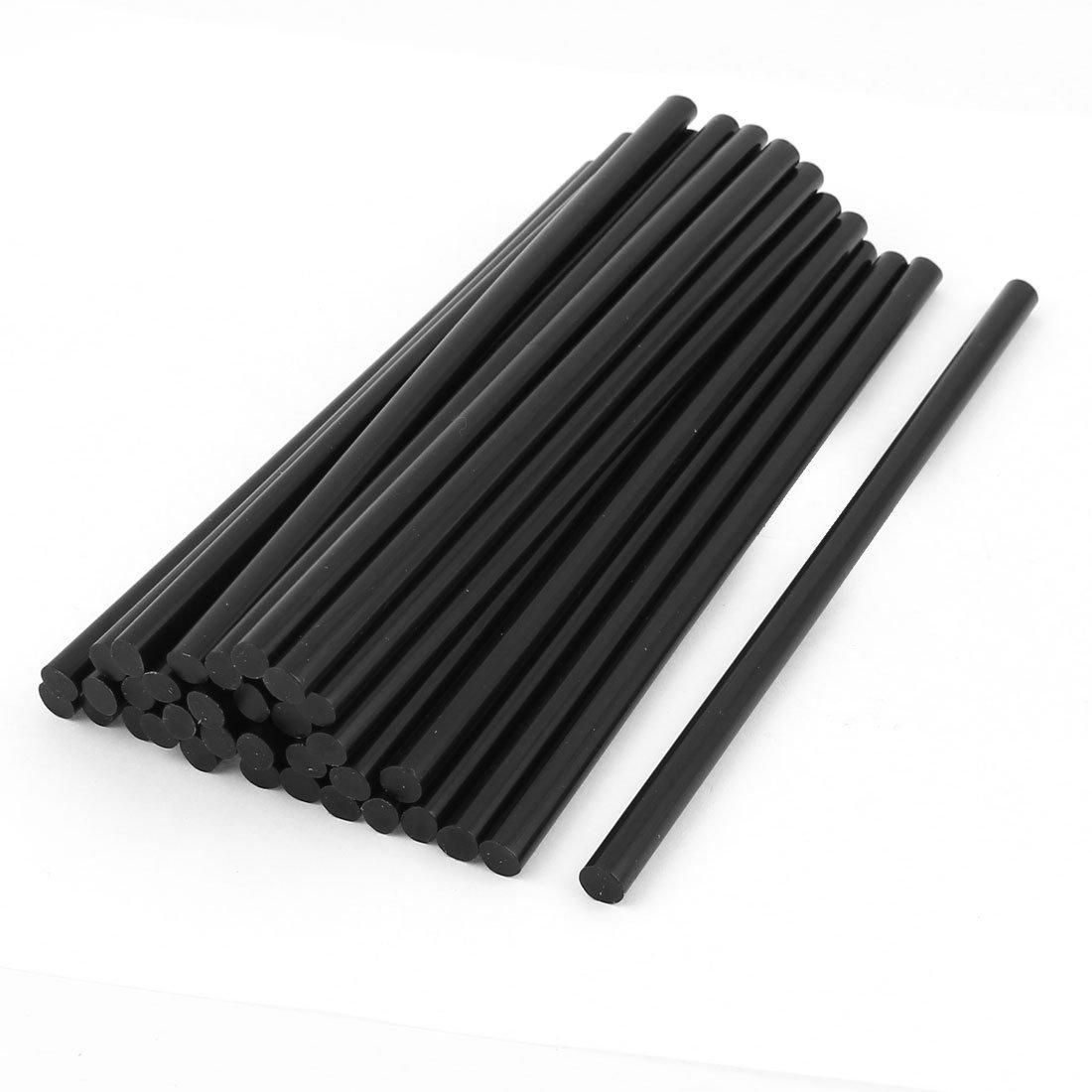35 Pcs 7mm Diameter 190mm Length Plastic Black Hot Melt