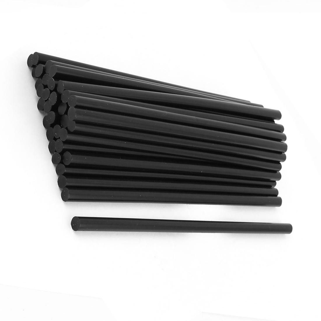 35 Pcs 7mm Diameter 190mm Length Plastic Black Hot Melt