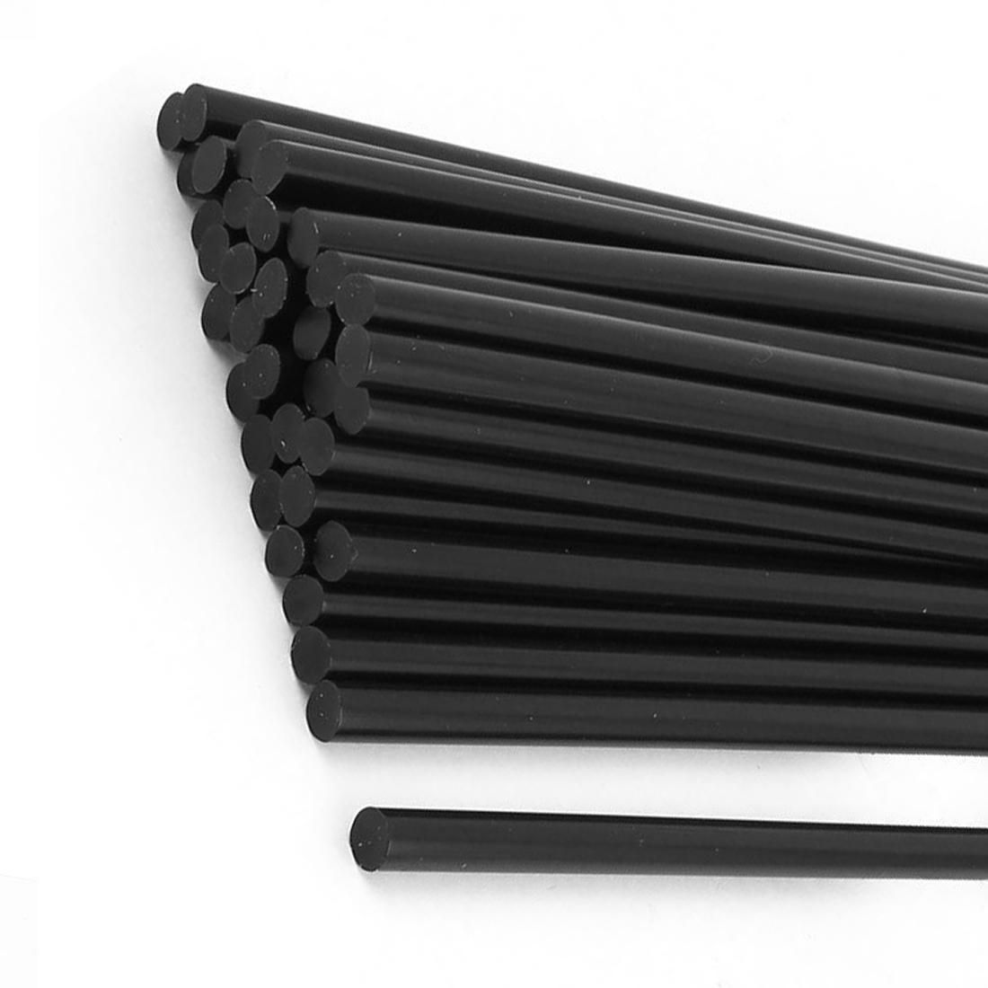 35 Pcs 7mm Diameter 190mm Length Plastic Black Hot Melt