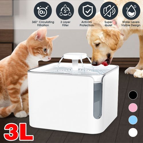 3L Large Capacity Pet USB Automatic Drinking Fountain  White