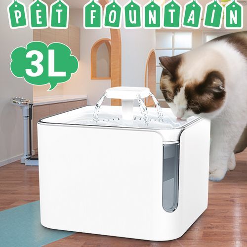 3L Large Capacity Pet USB Automatic Drinking Fountain  White