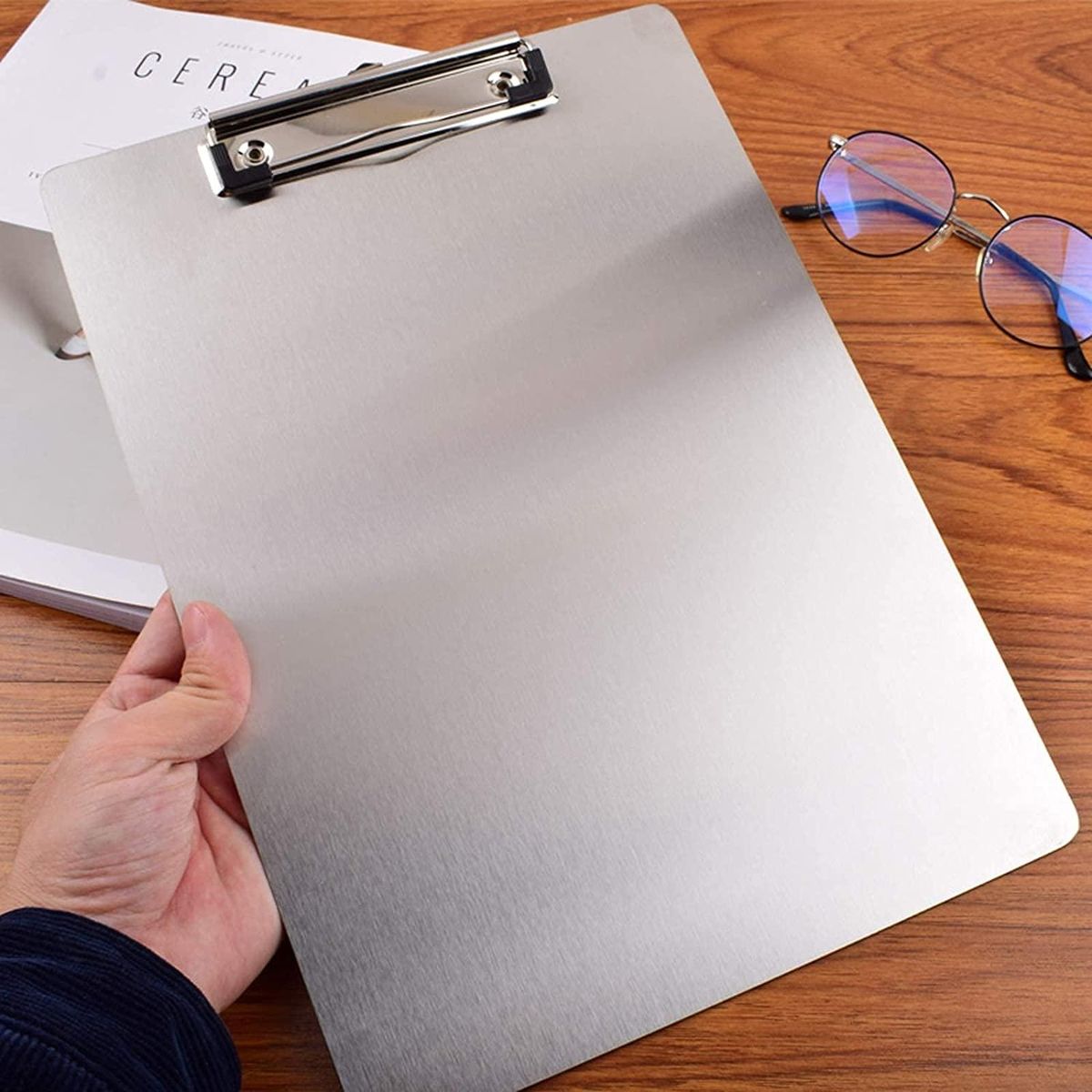 Metal Clipboard Folder A4 Stainless Steel Clip Board Bill