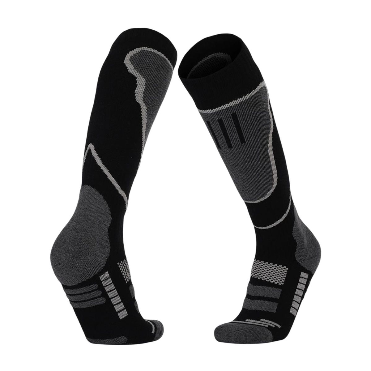 1 Pair Hiking Socks Thickened Terry Outdoor Sports Socks Black Gray