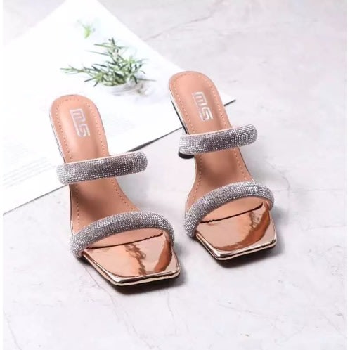 Studded Mules- Rose Gold
