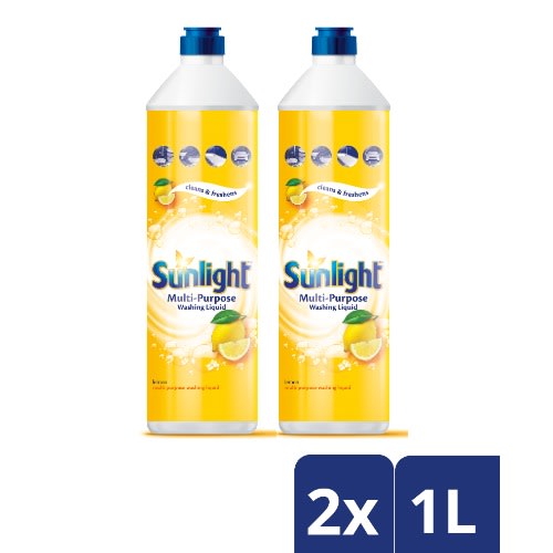 Multi-purpose Washing Liquid Lemon That Cleans And Freshens 1l Twin Pack