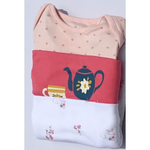 Baby Teapot Pack Of 3 Long Bodysuits