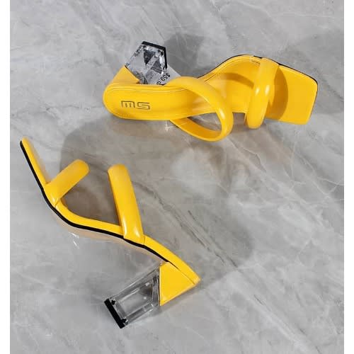 Slip On Block Mules- Yellow