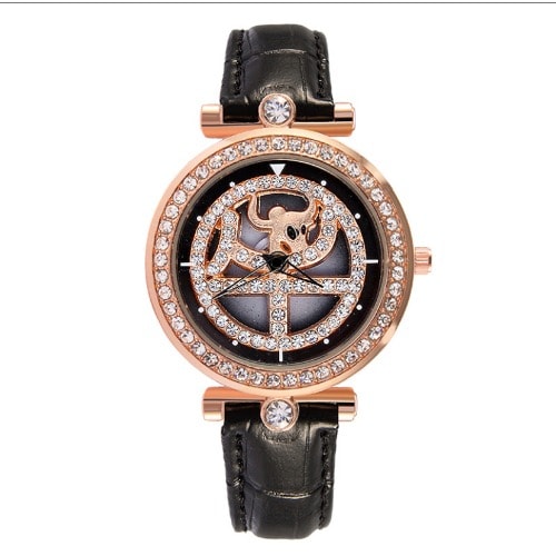 Leather Diamond Stone Wrist Watch