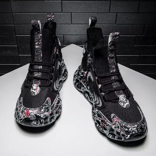 Men Laced-up Sneakers - Black