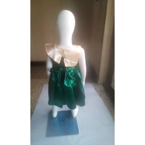 Girl Sideway Bow Gown - Green