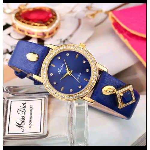 Women's Luxury Water Resistant Fashion Leather Watch - Blue