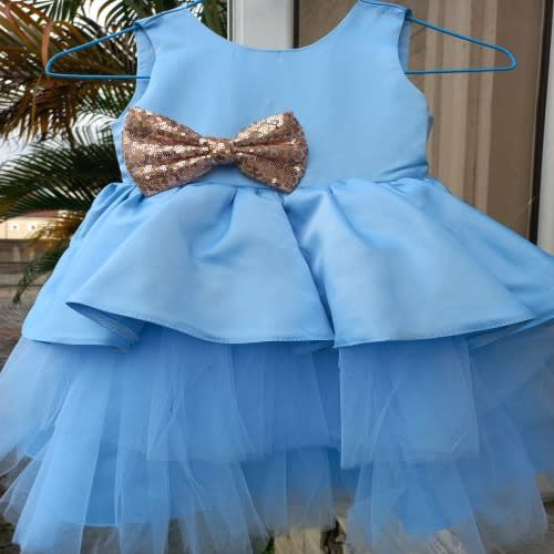 Girl' Party Dress - Sky Blue