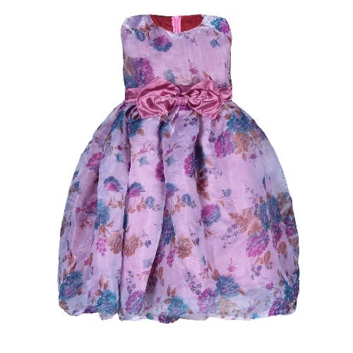 Girls' Organza  Multicolour Party Dress