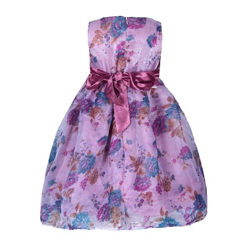 Girls' Organza  Multicolour Party Dress