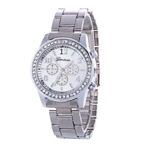 Women's Diamond Encrusted Watch With Box