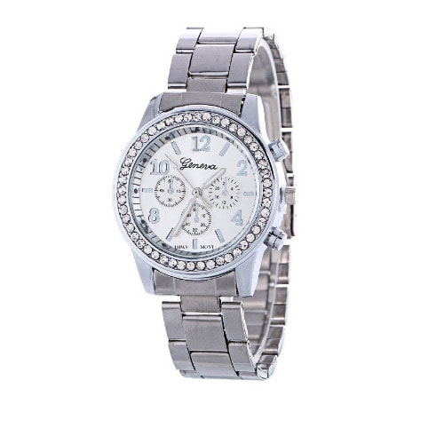Women's Stainless Steel Faux Chronograph Watch Box