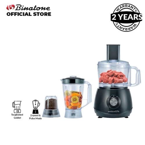 Fp-850 Food Processor -3 Jugs-800w-1.2L Black