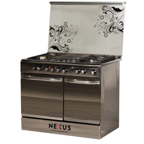4 Burner + 2 Electric Standing Gas Cooker With Double Oven - 90x60cm - NX-8001S