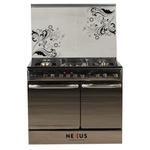 4 Burner + 2 Electric Standing Gas Cooker With Double Oven - 90x60cm - NX-8001S