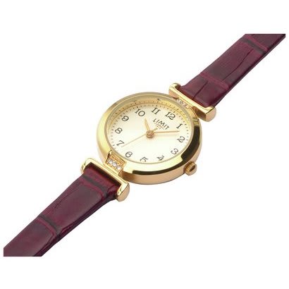 Wine Crocodile Effect Strap Watch