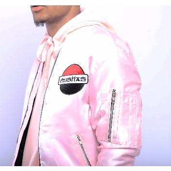 Satin Bomber Jacket - Pink