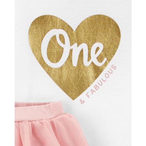 2-piece 1st Birthday Bodysuit And Tutu Pant Set - 18m