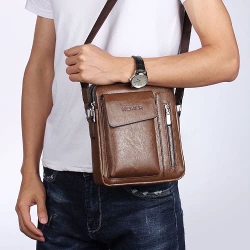 Crossbody Messenger Bag - Brown