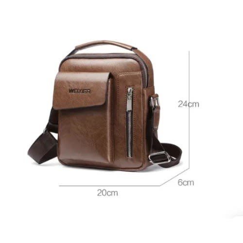 Crossbody Messenger Bag - Brown