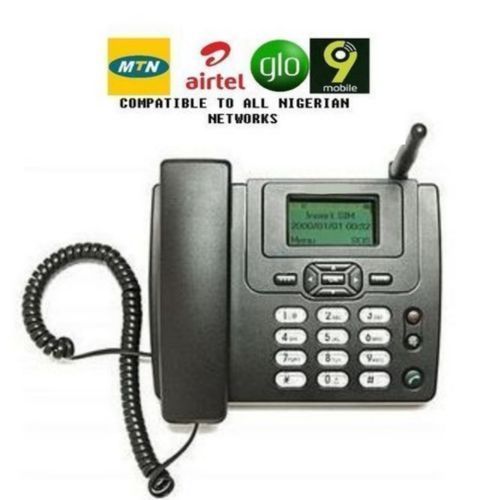 GSM SIM CARD Land-Line Table Phone With FM 3125i Black