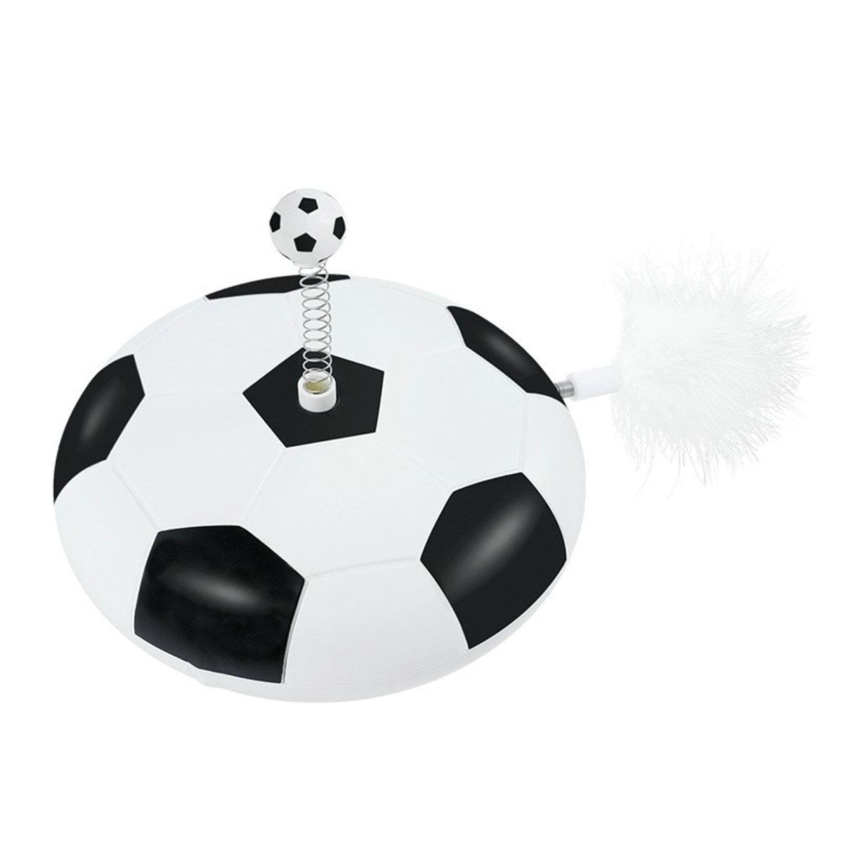 Cat Scratching Device Football Shape Pet Cat Spring Ball Toy Black White
