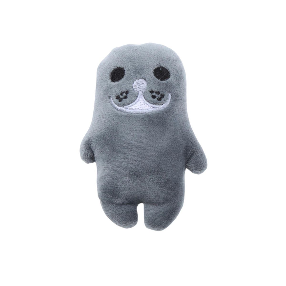 Cat Plush Toy Cartoon Rabbit Shape Pet Cat Kitten Teaser Catnips Toy Light Grey
