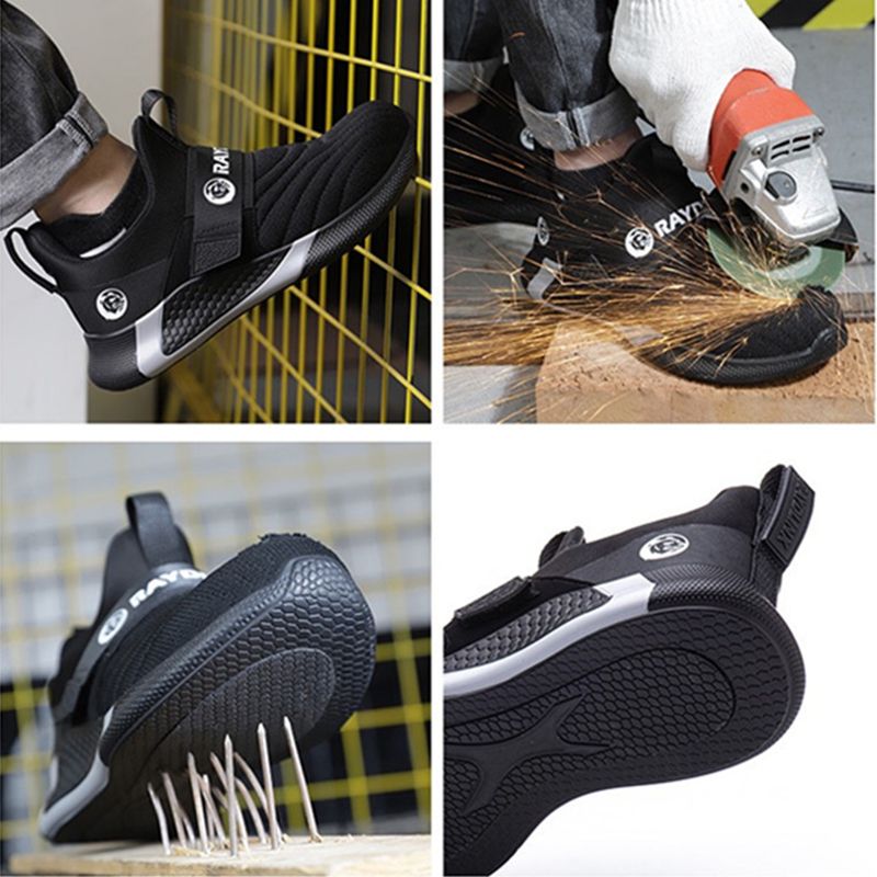 Breathable Mesh Safety Shoes Men Light  Steel Toe Work Boots