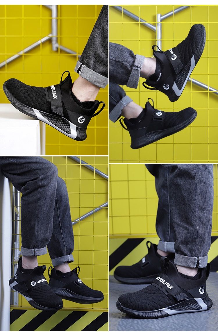Breathable Mesh Safety Shoes Men Light  Steel Toe Work Boots