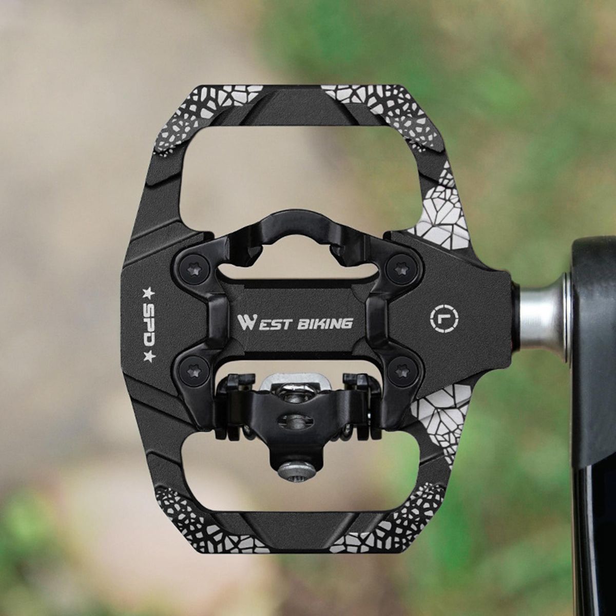 MTB Bike Pedals Dual Function Flat 3 Sealed Bearings Aluminum Black