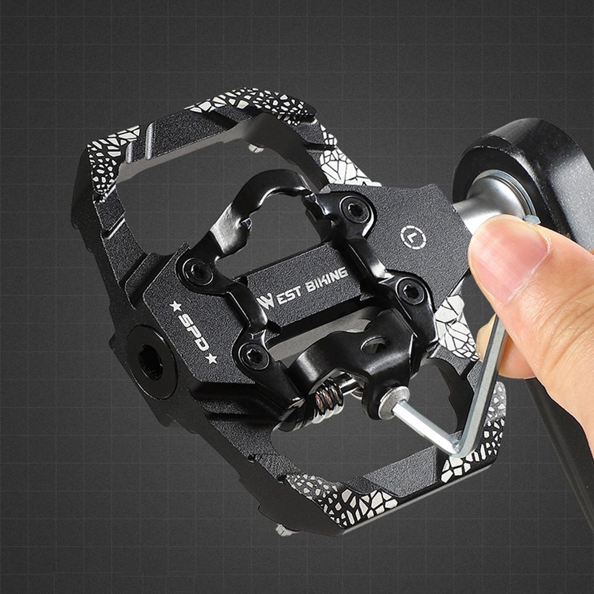 MTB Bike Pedals Dual Function Flat 3 Sealed Bearings Aluminum Black
