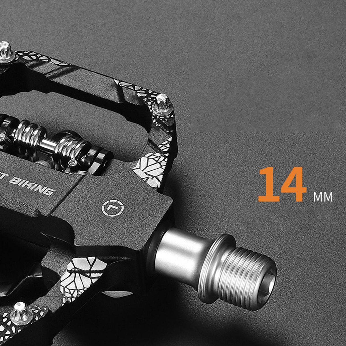 MTB Bike Pedals Dual Function Flat 3 Sealed Bearings Aluminum Black