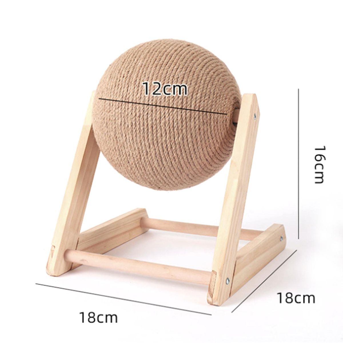 Cat Scratching Board Cat Toys Wooden Cat Scratching Balls Grind Claw Scratching Board Hand Wrapped Sisal Rope Ball Cat Climbing Frame Durable Cat Scratching Post Pet Supplies