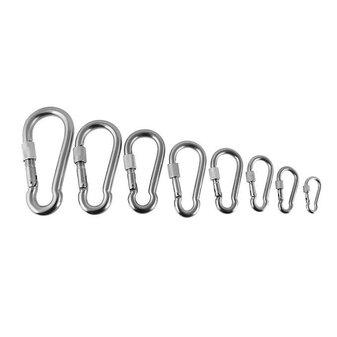 5xStainless Steel Boat Carabiner Snap Hook Fitting Shade Sail Boat