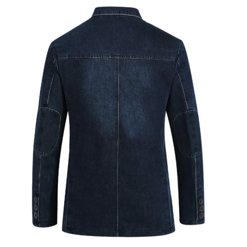 EXECUTIVE MEN'S DENIM LONG SLEEVE SUIT FIT  JACKET COAT.