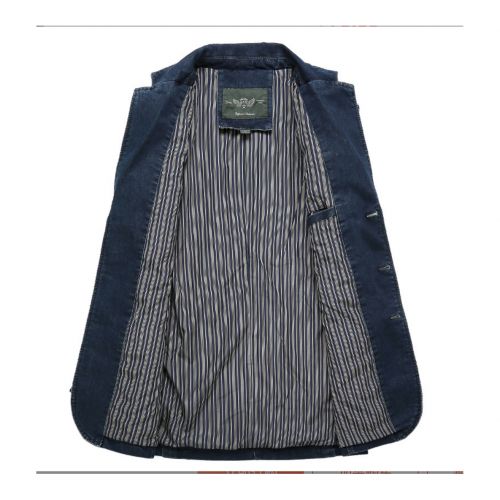 EXECUTIVE MEN'S DENIM LONG SLEEVE SUIT FIT  JACKET COAT.
